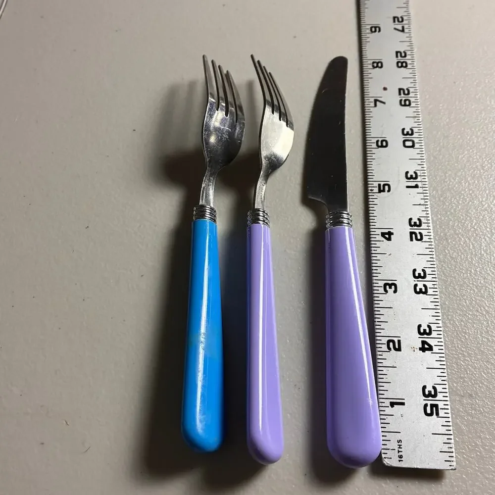 Unbranded flatware mismatched